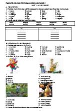 Bài tập Tiếng Anh 7 - Unit 1 My hobbies